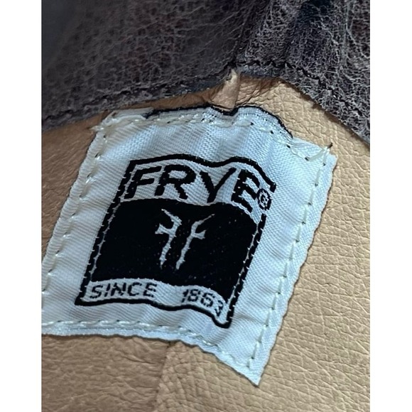 Frye Women's Tall Leather Riding Boots Sz 8 B Gray Distressed Pull-On - Picture 6 of 12